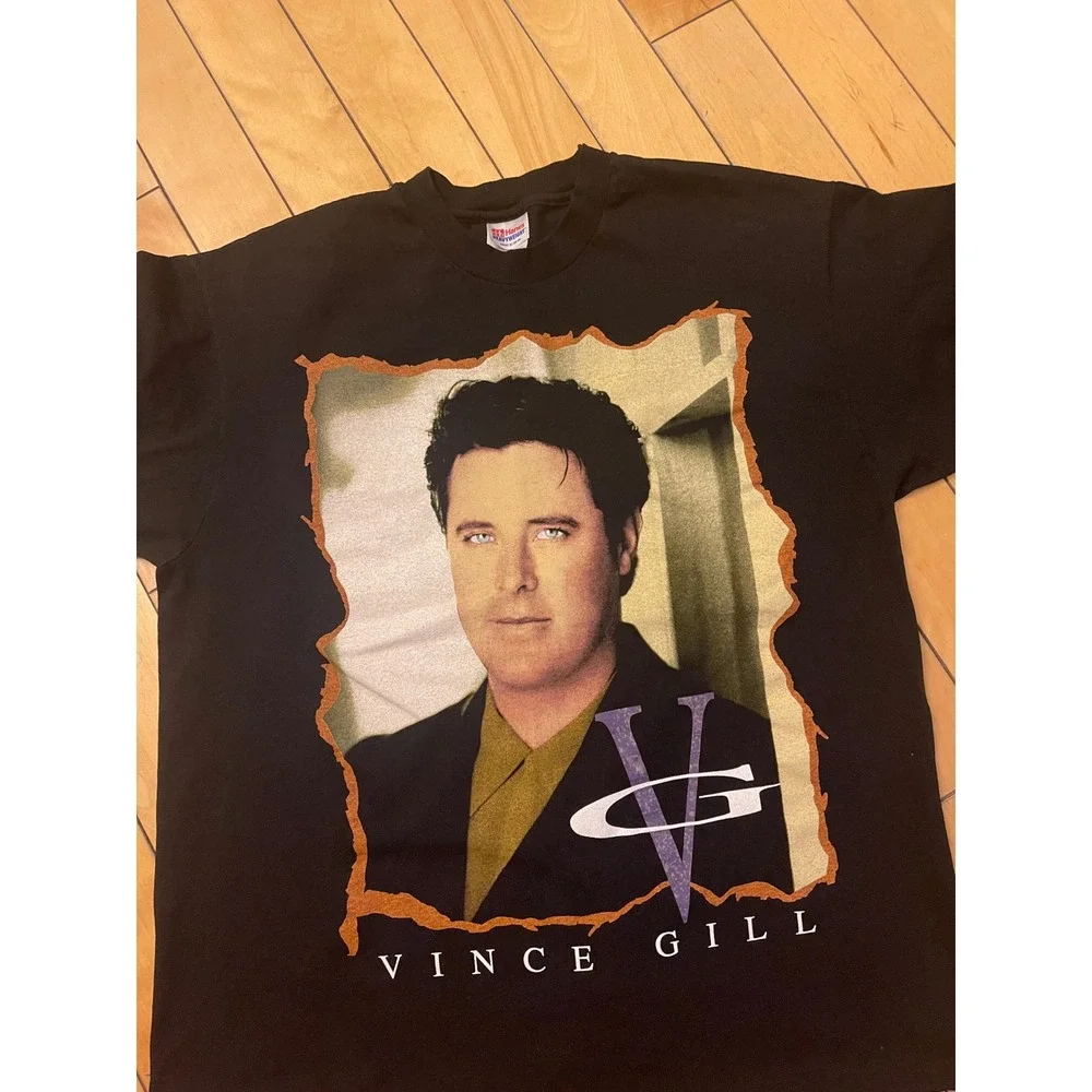 Vince Gill Vintage Tour T-Shirt Mens XL Black 2sided  Country Music Tee - Picture 5 of 9